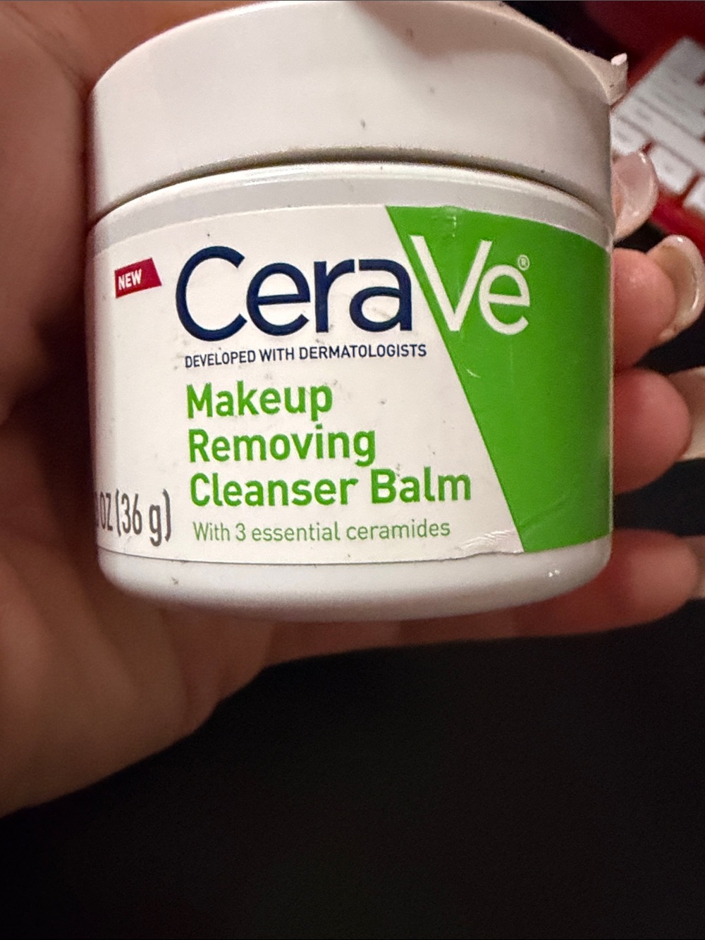 rave CeraVe Makeup Removing Cleanser Balm - Green and White Jar